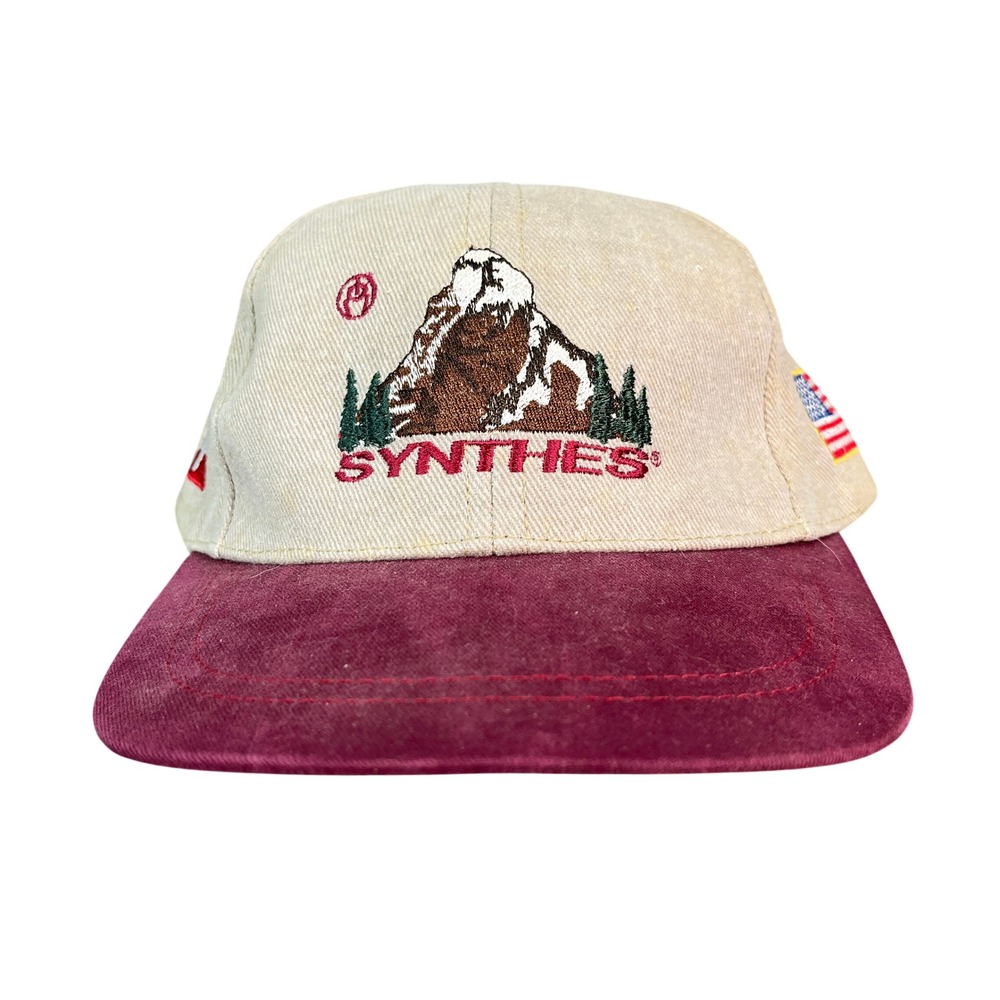 Vintage Synthes AO/ASIF Hat Impressions Denver CO Mountain Logo USA Swiss Flag